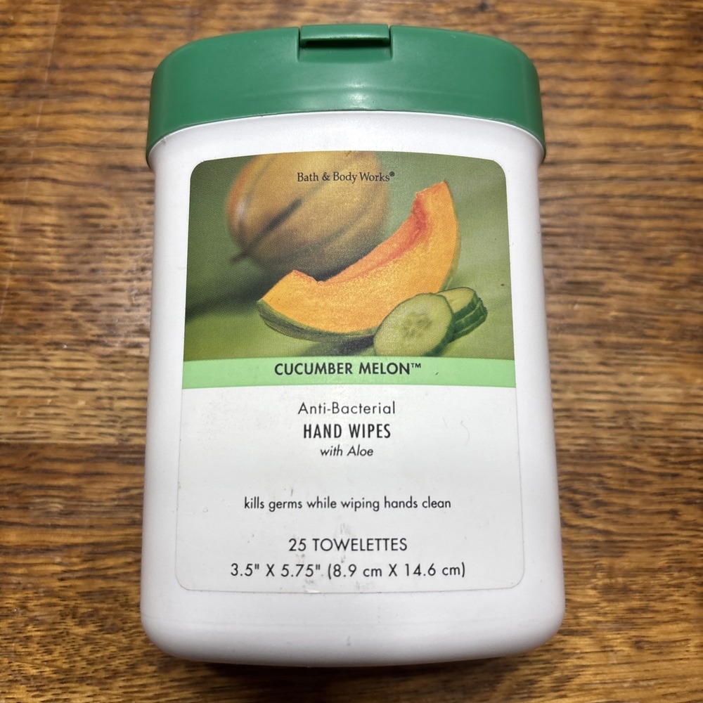 Bath & Body Works Cucumber Melon Anti-Bacterial Hand Wipes New & Sealed Rare